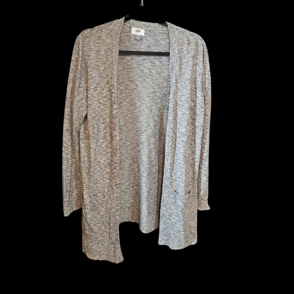 Old Navy Gray Open Front Cardigan – Size Large – Long Sleeve Lightweight Sweater